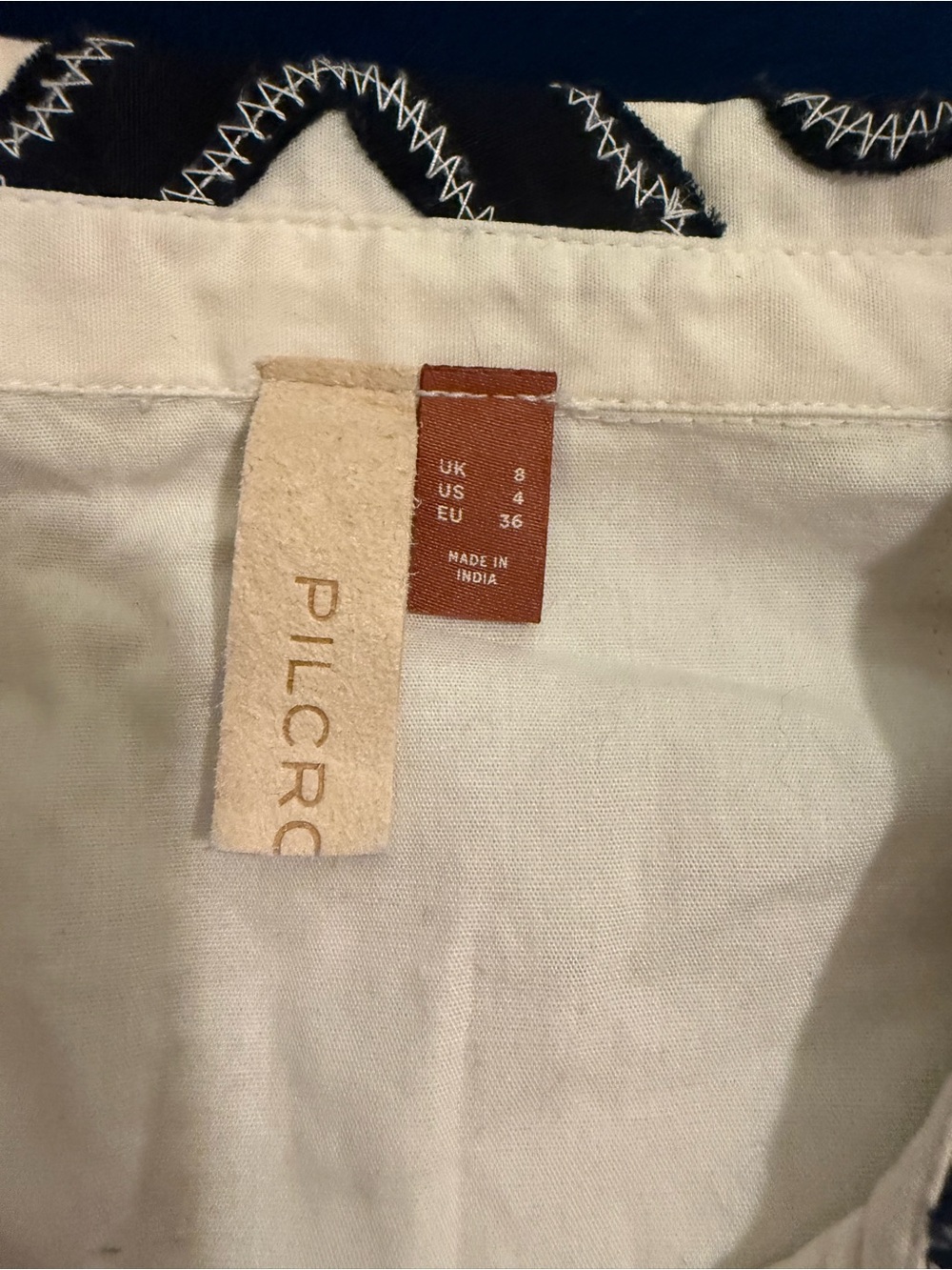 Pilcro Black & White Embroidered Button-Front Crop Shirt - Picture 3 of 3